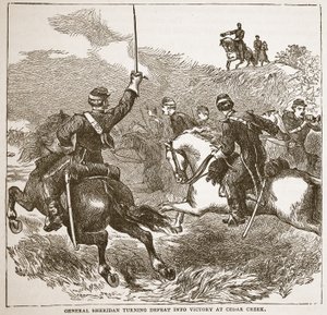 シェリダン将軍が本のパブからシーダークリークで敗北を勝利に変えた。 1896 作： American School