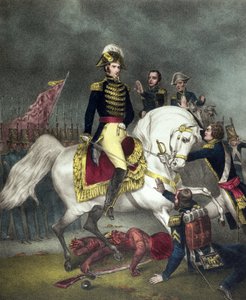 1811年のティッペカヌーの戦いでのウィリアムヘンリーハリソン将軍 作： American School