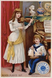 若い子にバイオリンを弾いている女の子 作： American School