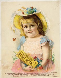 改良されたルートビールを雇う広告の少女 作： American School