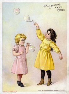 シャボン玉を吹く女の子 作： American School