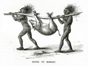 Going to Market、Appletons Journalのイラスト、1872年5月4日 作： American School