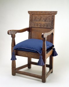 マサチューセッツ州エセックス郡、グレートチェア、1640-85（ホワイトオーク） 作： American School