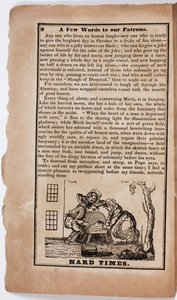 Hard Times、1838年のThe American Comic Almanacの2ページ 作： American School