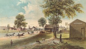 ハーレムレーン、セントラルパークからマンハッタンビルまで、1865年 作： American School