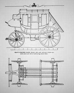 1890年の重いコンコード駅馬車（彫刻