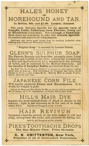 Hills Hair＆Whisker Dye、Best Ever Invented、CN Crittenton、Proprietor、New York、Trade card、verso（litho [trade card]）