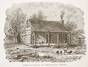 ブックパブのインディアナ州ジェントリービルにあるリンカーンの家。 1896 作： American School