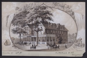 ホテル・カルテンバッハ、ナイアガラ、ニューヨーク、アメリカ、1897年頃（リトグラフ） 作： American School