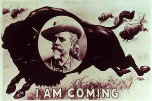 バッファロー・ビルのワイルド・ウェスト・ショー」の広告「I am Coming」(リトグラフ) 作： American School