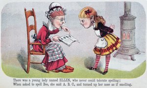 ナンセンスフォーガールズの韻であるエレンのイラスト（1874年、ニューヨーク、マクラウリンブラザーズ発行のパンフレット） 作： American School