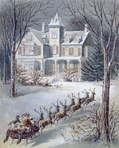 クレメント・クラーク・ムーア教授（1779-1863）によって書かれたクリスマスの前の夜のイラスト