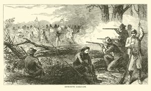 1863年7月の即興バリケード 作： American School