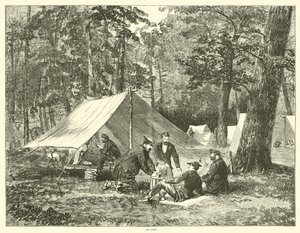 キャンプで、1863年7月 作： American School