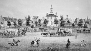 ミズーリ州インデペンデンス、1850年頃（エングレービング 作： American School