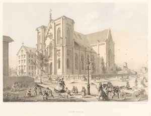 イエズス会教会、聖家族教会、シカゴ 1866年（リトグラフ 作： American School