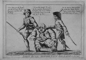 1815年のニューオーリンズ以前のジョンブル 作： American School