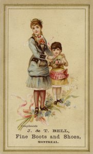 花のバスケットを持つ女性と少女