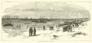 1865年1月、フォートフィッシャー上空に部隊が上陸