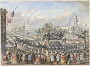 リンカーン葬儀、1865年4月25日、パブ。 1866 作： American School