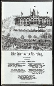 リンカーンの葬列、1865年発行 作： American School