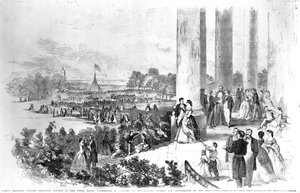 フランクレスリーのナポレオン皇帝（1808-73）のリンカーンホワイトハウスレセプション図解新聞1861年8月17日