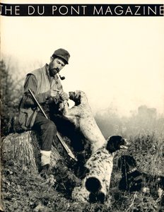狩猟犬を連れた男、デュポン誌の表紙、1934年11月