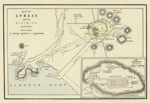 アテネとその周辺の地図。アクロポリス