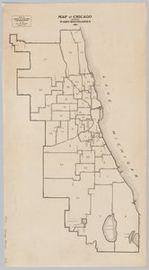 シカゴの地図（区の境界線を示す 作： American School