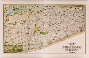グレースランド・セメタリーの地図（1875年頃 作： American School
