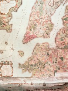 1766-67年のニューヨークの地図（水彩・紙 作： American School
