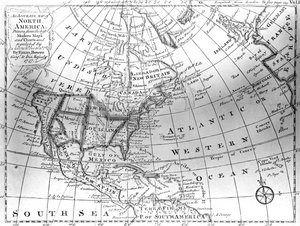 北アメリカの地図、1747