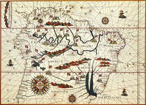1582年の南アメリカの地図