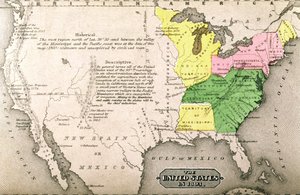 ジョンワーナーバーバーとヘンリーヘアによる1863年の「米国全体：米国の過去と現在、歴史と記述」からの米国の地図、1861年