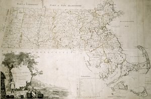 マサチューセッツ州の地図、1801年 作： American School