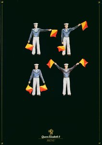QE2のメニューカバー 作： American School
