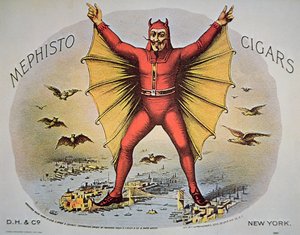Mephisto Cigarsのラベルは、ニューヨークのF.Heppenheimer