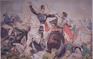 米墨戦争（1846-48）、ベラクルス近郊のマデリンでのハーニー大佐の戦い 作： American School