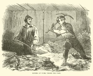 1863年6月、砦の下で働く鉱夫 作： American School