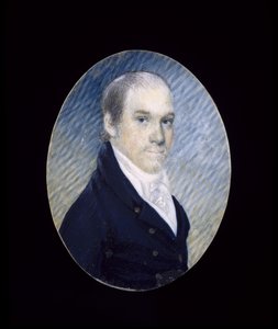 ウィリアム・カドガン・サイムス（1773-1824）のミニチュア（1810-1824年頃）（アイボリーに水彩画 作： American School