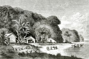 サイゴン川の河口、ウォルターローズのサイゴン訪問のイラスト、Appletons Journal、1872年5月4日発行 作： American School