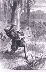 ホワイトの殺人事件の助手、カッセルの米国史パブのイラスト。ペッター＆ガルピンc.1890 作： American School