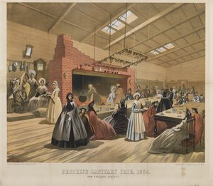 ニューイングランドキッチン、ブルックリンサニタリーフェア、1864年 作： American School