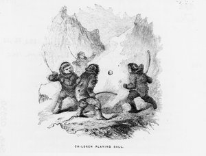 北極点：氷床で球技をする子供たち - Elisha Kent Kane; Artic Exploration in years 1853-1855 (Philadelphia, Childs and Peterson)