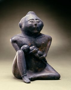 授乳母子瓶、カホキア文化、ミシシッピ州、1200〜1400（セラミック）