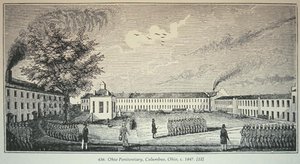 オハイオ州コロンバス、オハイオ刑務所、1847年頃（彫刻） 作： American School