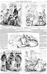 1860年頃のホワイトハウスのオールドアブズファーストナイト 作： American School