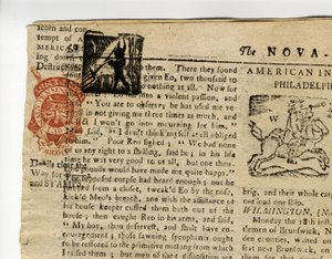 ハリファックスガゼット、またはウィークリーアドバイザのページ」、ノバスコシア、1765年12月12日〜19日 作： American School