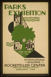 市長ポスタープロジェクトによる「公園展」（ロックフェラーセンター・インターナショナルビル 作： American School