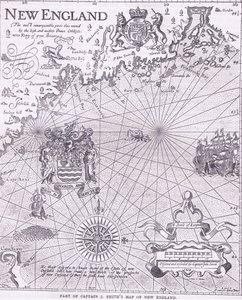 J・スミス船長のニューイングランド地図の一部、1890年頃にPetter & Galpin社から出版されたCassell